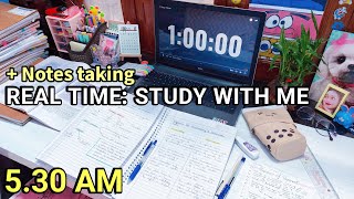 530AM STUDY WITH ME NOTES REAL SOUND NO MUSIC  Morning study Afternoon study with me✍️✨️ [upl. by Hurty]