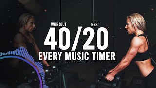 4020 Workout music with interval timer [upl. by Ingeborg]