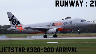 Jetstar A320200 Arrival RW21 MelbourneBusselton [upl. by Lavern451]