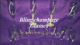 DIY BLING CHAMPAGNE FLUTES [upl. by Asyral]