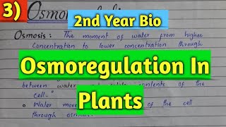 Osmoregulation in plants  Lec 3 Homeostasis  2nd year biology [upl. by Jemma]