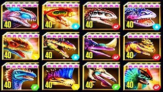 ALL MAX LEVEL 40 LEGENDARY HYBRIDS YUDON JURASSIC WORLD [upl. by Duomham]