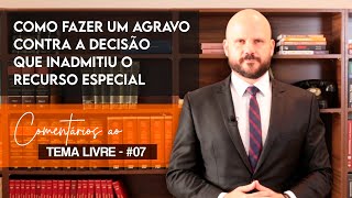 Como fazer um agravo contra a decisão que inadmitiu o recurso Especial 07  Leonardo Gagno [upl. by Nnylrats]