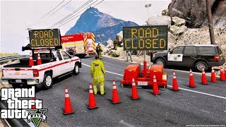 DOT Responding To Highway Mudslide in GTA 5 [upl. by Winograd342]