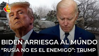 Trump responde a Biden quotRusia NO ES EL ENEMIGO voy a frenar la TERCERA GUERRA MUNDIALquot [upl. by Enialb644]