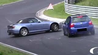 Hard VW Golf 4 R32 vs Honda S2000 Crash Unfall Nordschleife Nürburgring Touristenfahrten [upl. by Miharba]