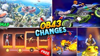 Top 10 Changes OB43 Upcoming Update 😲 Free Fire New Map ob43 [upl. by Jarin]