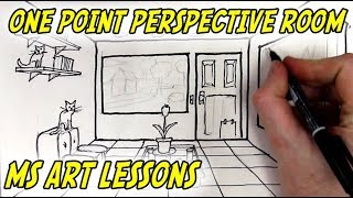 Middle School Art Lessons OnePoint Perspective Room [upl. by Jarietta877]