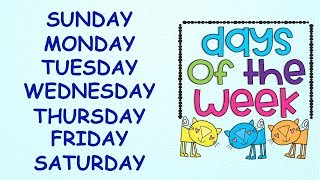 Days of the Week  With spellings Slow Version for Kids to learn Spellings EasilyDays in a week [upl. by Wendelin]