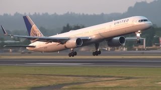 United Airlines N75853 757300 Takeoff Portland Airport PDX [upl. by Launamme]