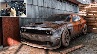 Rebuilding Dodge Challenger SRT Hellcat 1000HP  Forza Horizon 5  Thrustmaster T300RS gameplay [upl. by Weinstock]