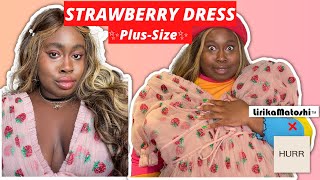 i tried the plus size strawberry dress  HURR Collective review [upl. by Ertsevlis693]