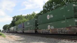 NORFOLK SOUTHERN GE ES44AC Southbound Intermodal Container Train [upl. by Peltier891]