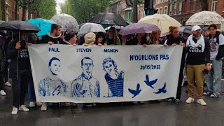 Un an après la mort de trois policiers de Roubaix une marche blanche organisée à Lille [upl. by Anived185]