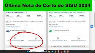 Nota de Corte SISU 2024  Terceira Nota de Corte de 2024  Classificação Parcial SISU  Enem  Sisu [upl. by Gessner639]