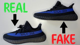 REAL VS FAKE ADIDAS YEEZY BOOST 350 V2 DAZZLING BLUE SNEAKERS [upl. by Mlawsky454]