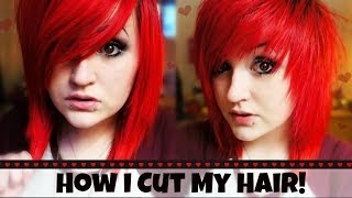 ♥ How I Cut My Hair ♥ Choppy Fringe  Layers [upl. by Maxima]