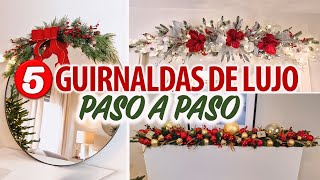 5 IDEAS DE GUIRNALDAS NAVIDEÑAS ELEGANTES 2024 DIY [upl. by Sirtemed]