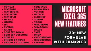 New Features in Microsoft 365  30 New Formulas  10 New Visualizations [upl. by Terrel]