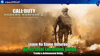 Call of Duty Modern Warfare 2 Campaign Remastered  All 45 Intel Locations Guide Trophy Guide [upl. by Estrin]