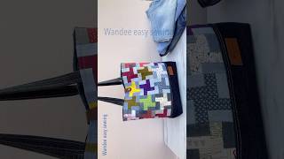 Sewing diy denim patchwork tote bag tutorial from jeans and fabric scraps wandeeeasysewing totebag [upl. by Nnanaej]