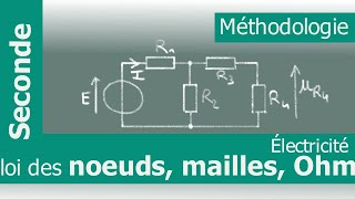 MÉTHODOLOGIE  ÉLECTRICITÉ  utiliser et appliquer loi des nœuds loi des mailles et loi dOhm [upl. by Crofoot]