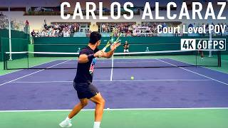 Carlos Alcaraz  Up Close Court Level Practice 2024 IW [upl. by Reedy966]