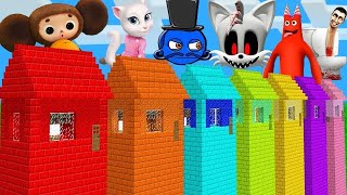 SURVIVAL IN RAINBOW HOUSES SONIC SKIBIDI SCP BAN BAN IN MINECRAFT [upl. by Mighell]