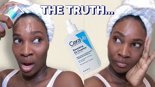 I TRIED CERAVE RENEWING SA CLEANSER FOR 2 WEEKS  HONEST REVIEW [upl. by Ilellan]