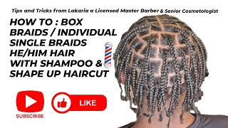 How To Box Braids On BoysMens Hair  Individual Single Braids Short Hair [upl. by Ahsenhoj63]