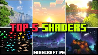 🏅TOP 5 SHADERS for BEDROCK  MINECRAFT PE 121 shaders [upl. by Hsetih]