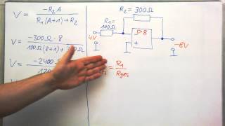 OPV ►Invert Verst►Verstärkerformel mit Berücksichtigung einer endlichen OPVVerstärk ► Beispiel [upl. by Price]