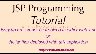 jspjstlcore cannot be resolved in either webxml or the jar files deployed with this application [upl. by Hamish657]