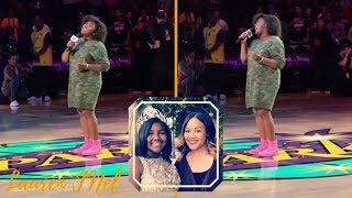 Just Like Mom Erica Campbells Daughter Krista Sings National Anthem For WNBA Game [upl. by Asyal]