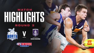 North Melbourne v Fremantle Highlights  Round 2 2024  AFL [upl. by Haduj]