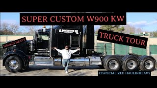 HEAVY HAUL16 SUPER CUSTOM FULLY LOADED W900 KENWORTH TRUCK TOURquotBEAUTIFUL BLACK BEASTquot [upl. by Tompkins852]