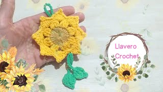 Girasoles Llaveros tejidos a crochet  Paso a paso [upl. by Rachael]