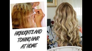 HOW TO HIGHLIGHTS AND TONE HAIR AT HOME P2 JackieEFFEX [upl. by Jentoft]