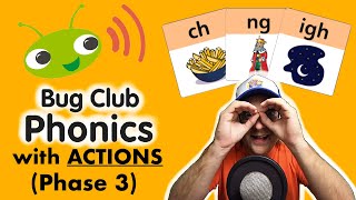 Bug Club Phonics  Phase 3  LEARN PHONICS with ACTIONS amp SOUNDS  Mr Bates Creates [upl. by Nahshunn]