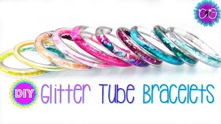 DIY GLITTER TUBE BRACELETS SO FUN AND PRETTY [upl. by Franni]