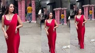 Malaika Aroras Mesmerizing Saree Look  Fashion Icon Strikes Again trending bollywoodnews [upl. by Jonis144]