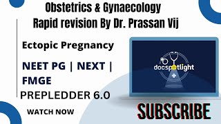 9 Ectopic Pregnancy OBGYN Rapid Revision 60📖📚 by DrPrassan Vij youtube Neetpg [upl. by Gona927]