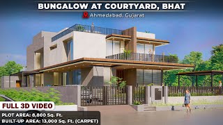 13000 sq ft bungalow at Courtyard Bhat in Ahmedabad  Designed by Prashant Parmar Architect [upl. by Poucher26]