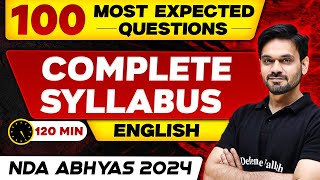 NDA English 100 Questions Mock Test Complete Syllabus  NDA Abhyas 2024 [upl. by Creamer682]