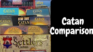 Catan Comparison Settlers of Catan Seafarers Cities and Knights Catan Jr Rivals of Catan [upl. by Weslee837]