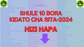 SHULE 10 BORA MATOKEO YA KIDATO CHA SITA 2024 [upl. by Ilyk]