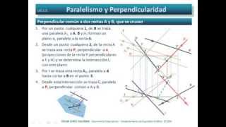 Perpendicular común a dos rectas que se cruzan Diédrico Directo [upl. by Bruner916]