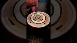 Try this coffee carving its really simple Coffee carving tutorial coffee pattern making how [upl. by Latsryc]