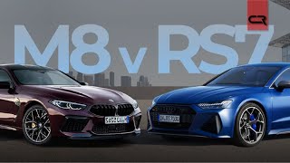 New Audi RS7 PERFORMANCE vs BMW M8  Which One is YOUR pick [upl. by Annaitat739]