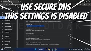 Use Secure DNS This Setting is Disabled on Managed Browsers FIXED [upl. by Virg]